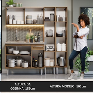 Foto 5 | Madesa Gabinete de Cocina Integral Compacta con Fregadero Emilly Rustic