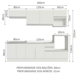 Foto 3 | Cocina Integral Madesa Agata 260 cm x 60 cm de Profundidad 02