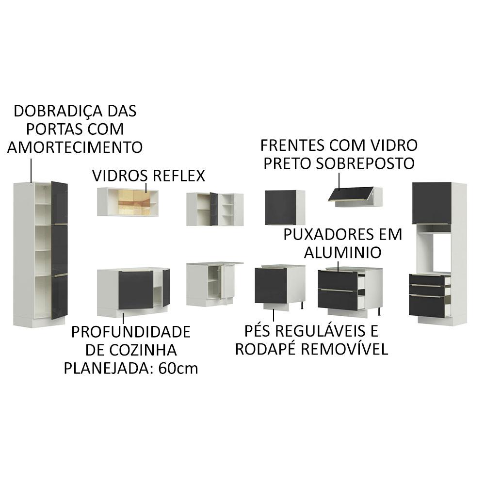 Foto 4 | Gabinete de Cocina Integral Completa de Esquinero Madesa 546 cm Lux Blanco y Negro 01