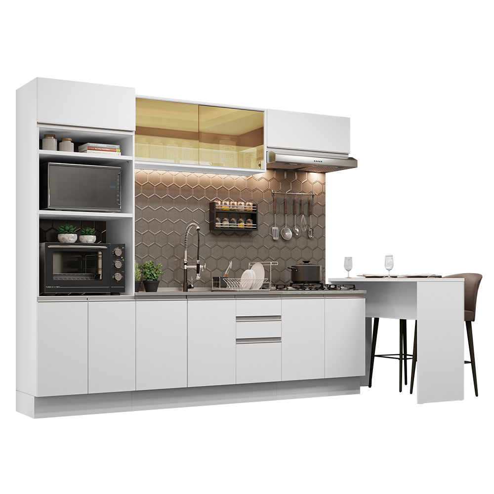 Foto 2 | Gabinete de Cocina Integral Completa Madesa 315 cm Glamy Blanco 01