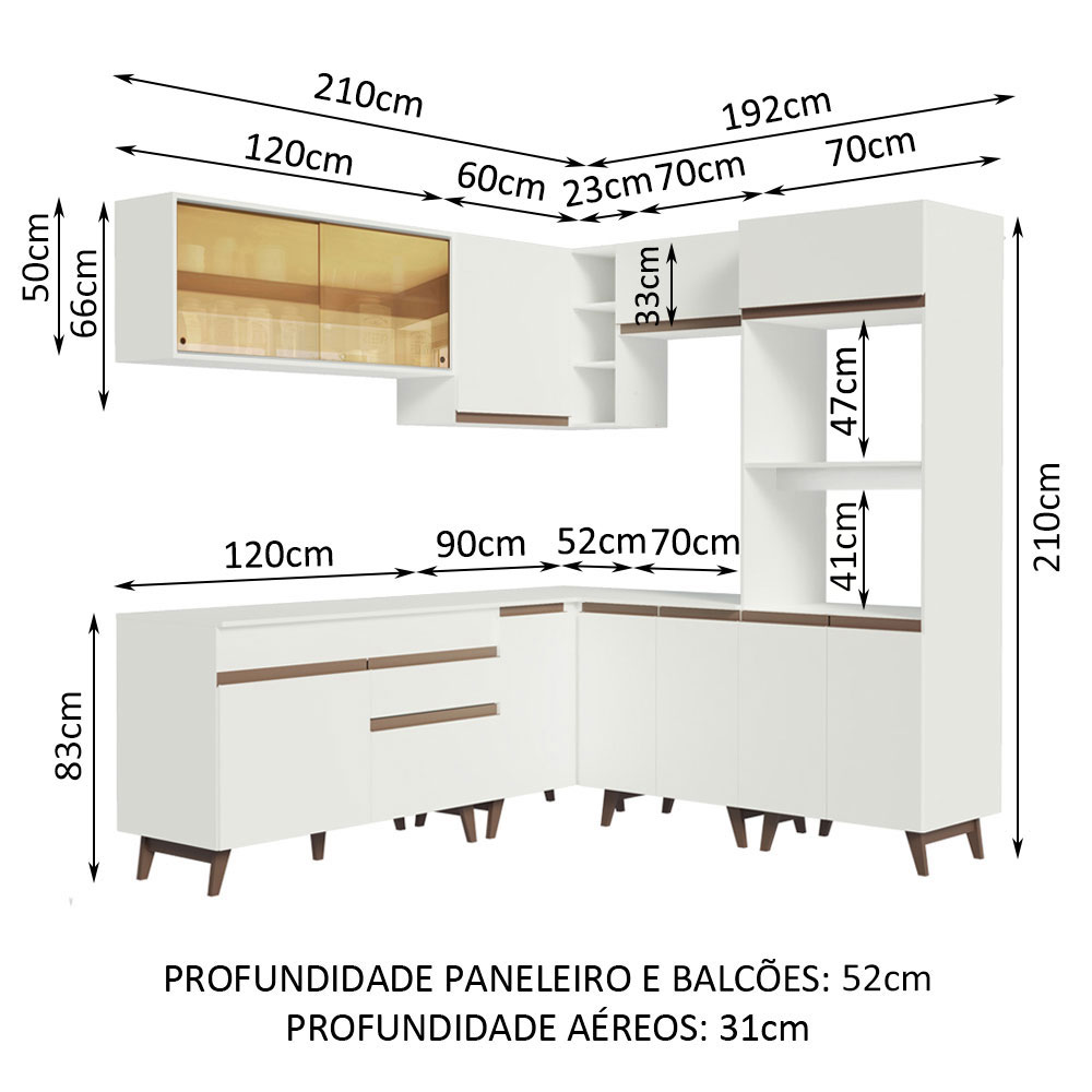 Foto 3 | Gabinete de Cocina Integral Completa de Esquinero Madesa 402 cm Reims Blanco 01