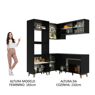 Foto 5 | Gabinete de Cocina Integral Completa de Esquinero Madesa 332 cm Reims Negro 01
