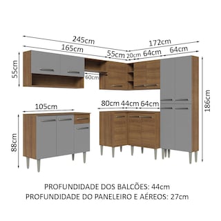 Foto 3 | Cocina Integral Madesa GCEM417002J1 Gris de 417 Cm