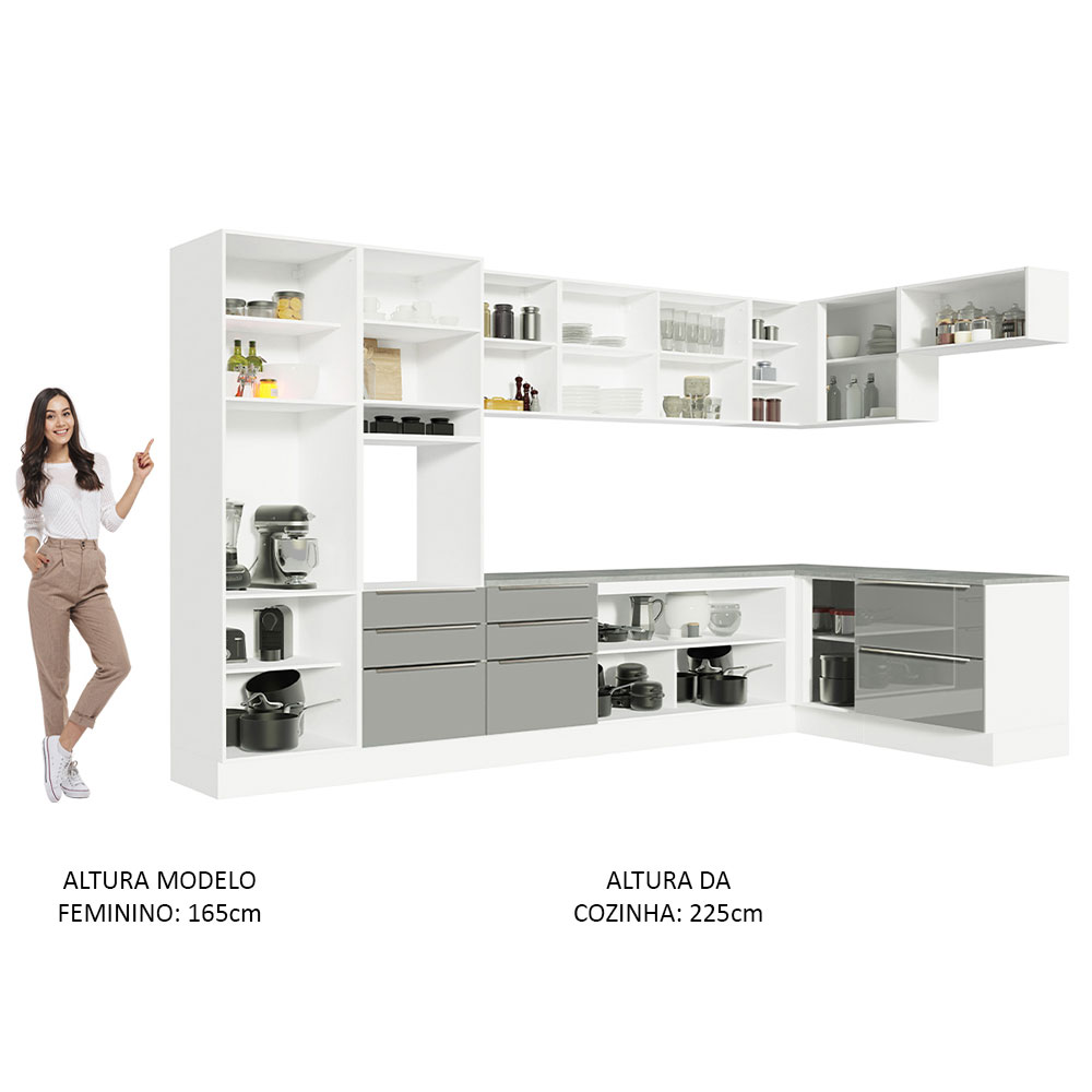 Foto 6 pulgar | Cocina Integral Madesa GCLX5460059R Gris de 546 Cm