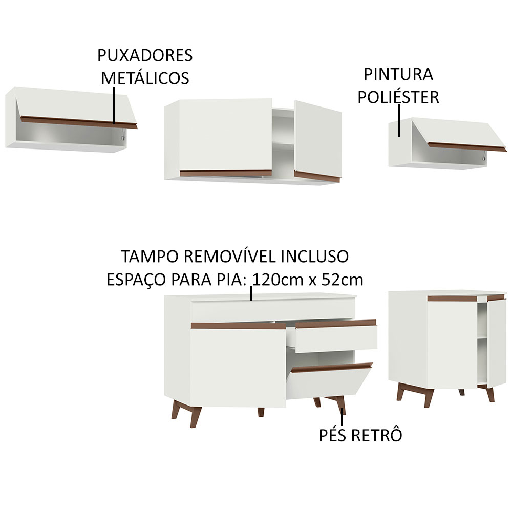 Foto 5 pulgar | Cocina Integral Madesa GRRM26001009 Blanca de 260 Cm