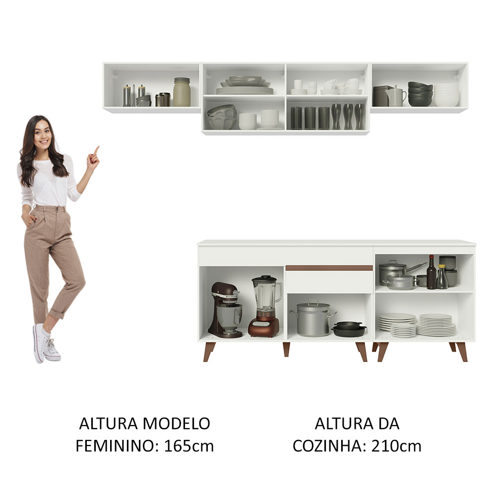 Foto 6 pulgar | Cocina Integral Madesa GRRM26001009 Blanca de 260 Cm