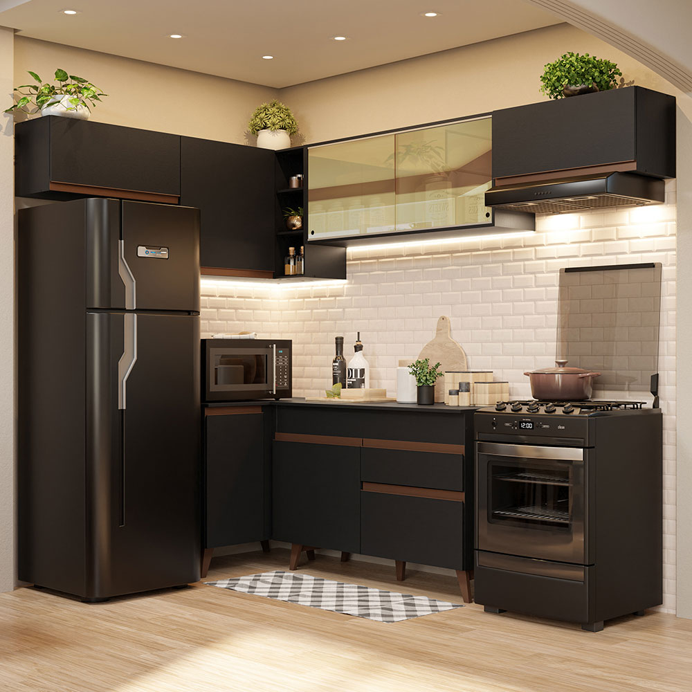 Foto 3 pulgar | Cocina Integral Madesa GCRM4020048N Negra de 402 Cm