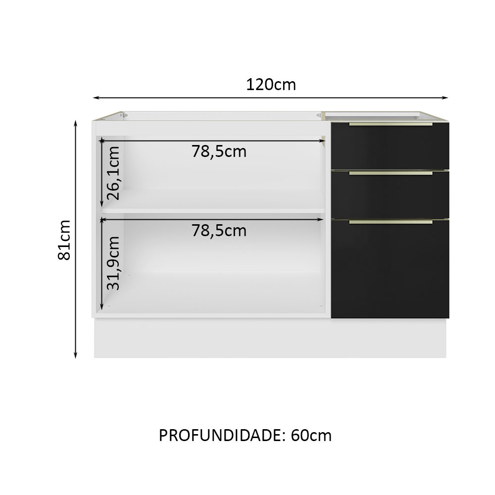 Foto 4 pulgar | Gabinete de Fregadero Madesa Negro con 2 Puertas