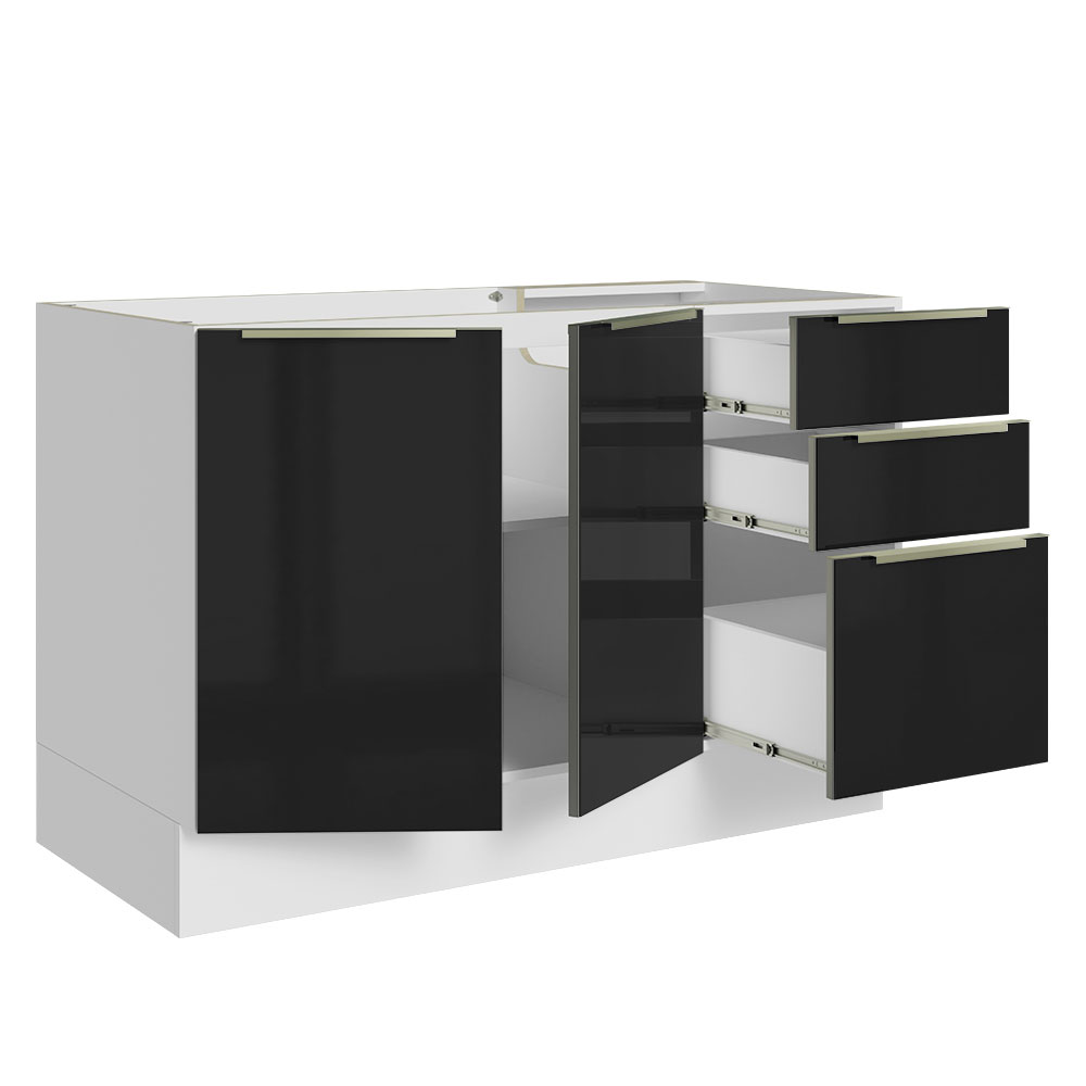 Foto 5 pulgar | Gabinete de Fregadero Madesa Negro con 2 Puertas