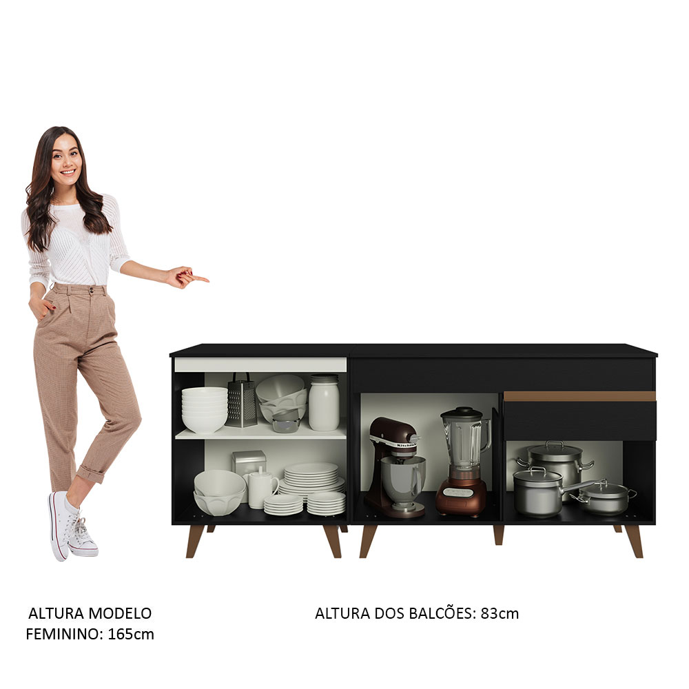 Foto 6 pulgar | Mueble para Cocina Madesa Negro de 4 Puertas