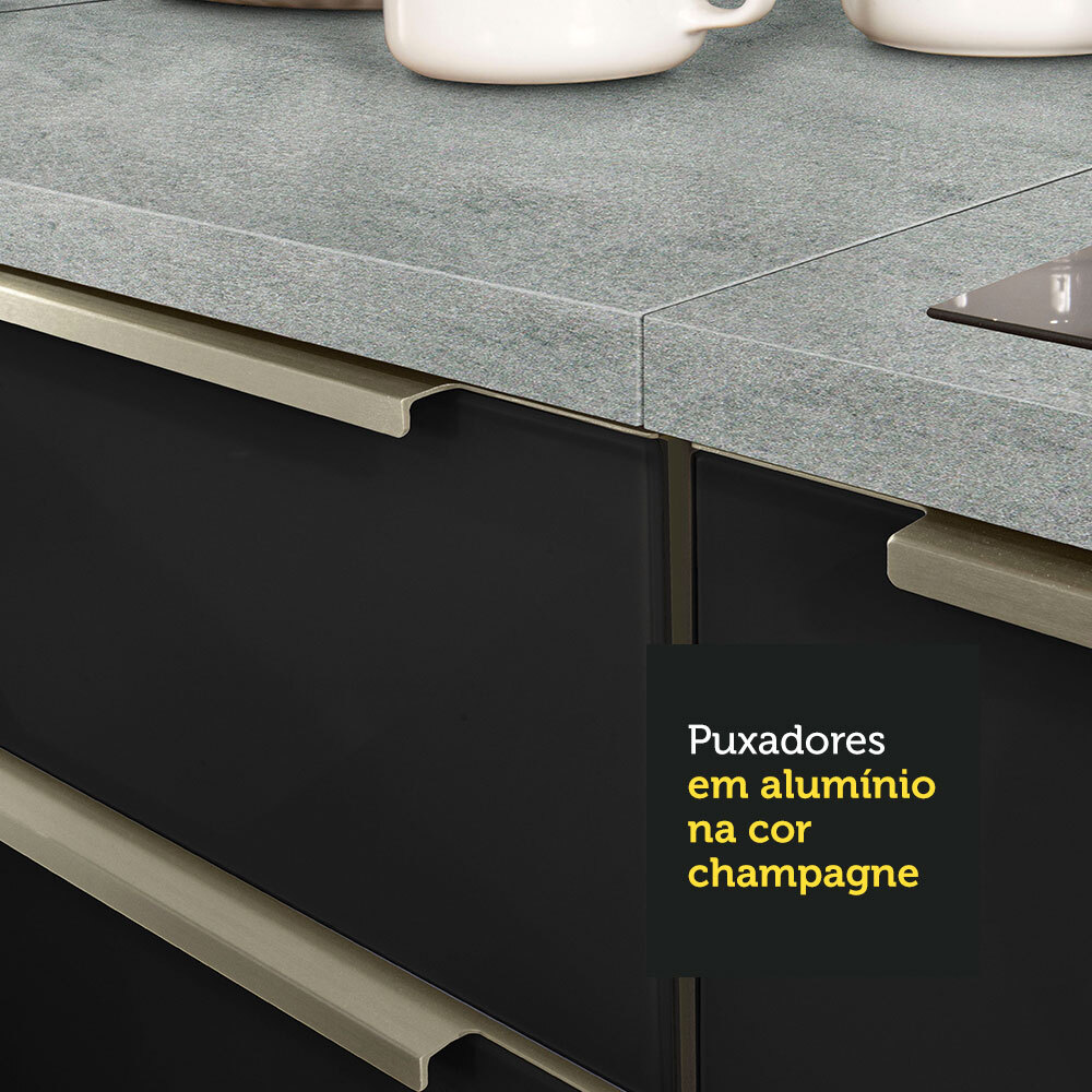 Foto 9 pulgar | Gabinete de Cocina Madesa Lux 120 cm para Fregadero  2 puertas Blanco y Negro