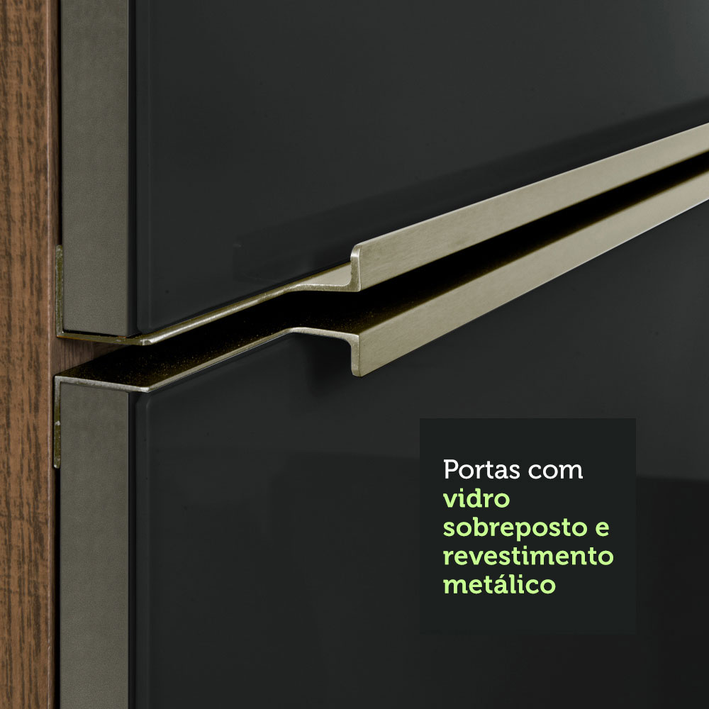 Foto 8 pulgar | Gabinete de Cocina Madesa Lux Rústico Negro para Fregadero de 120 cm 2 puertas