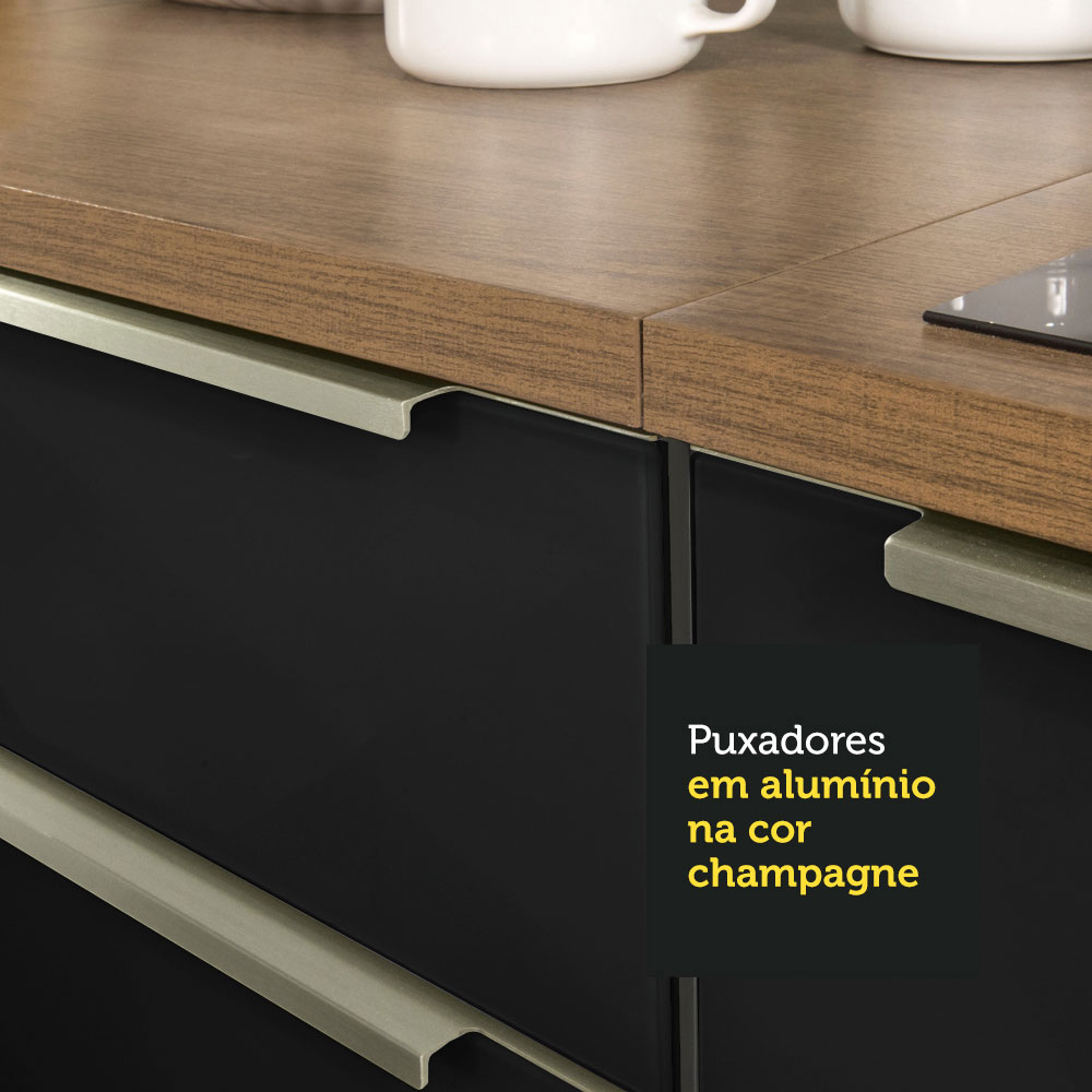 Foto 9 pulgar | Gabinete de Cocina Madesa Lux Rústico Negro para Fregadero de 120 cm 2 puertas