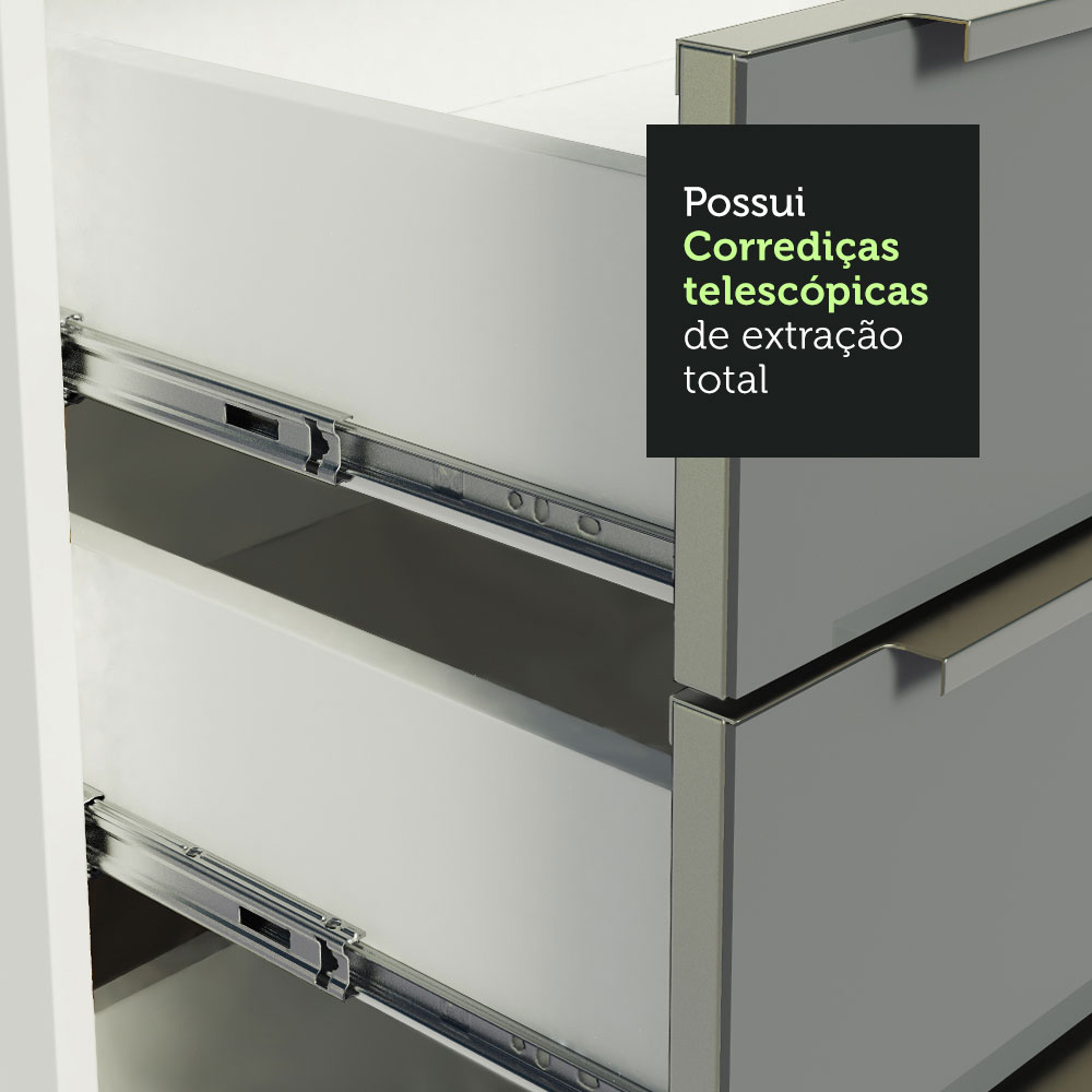 Foto 7 pulgar | Cocina Integral de Esquina Madesa Lux Blanco con Gris 546 cm