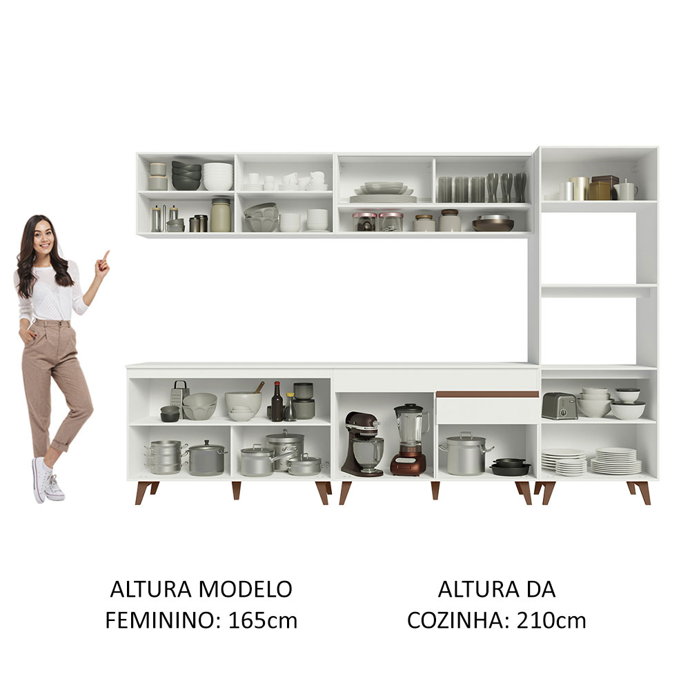 Foto 6 pulgar | Madesa Gabinete De Cocina Integral Completa 310 Cm Reims Blanco 02