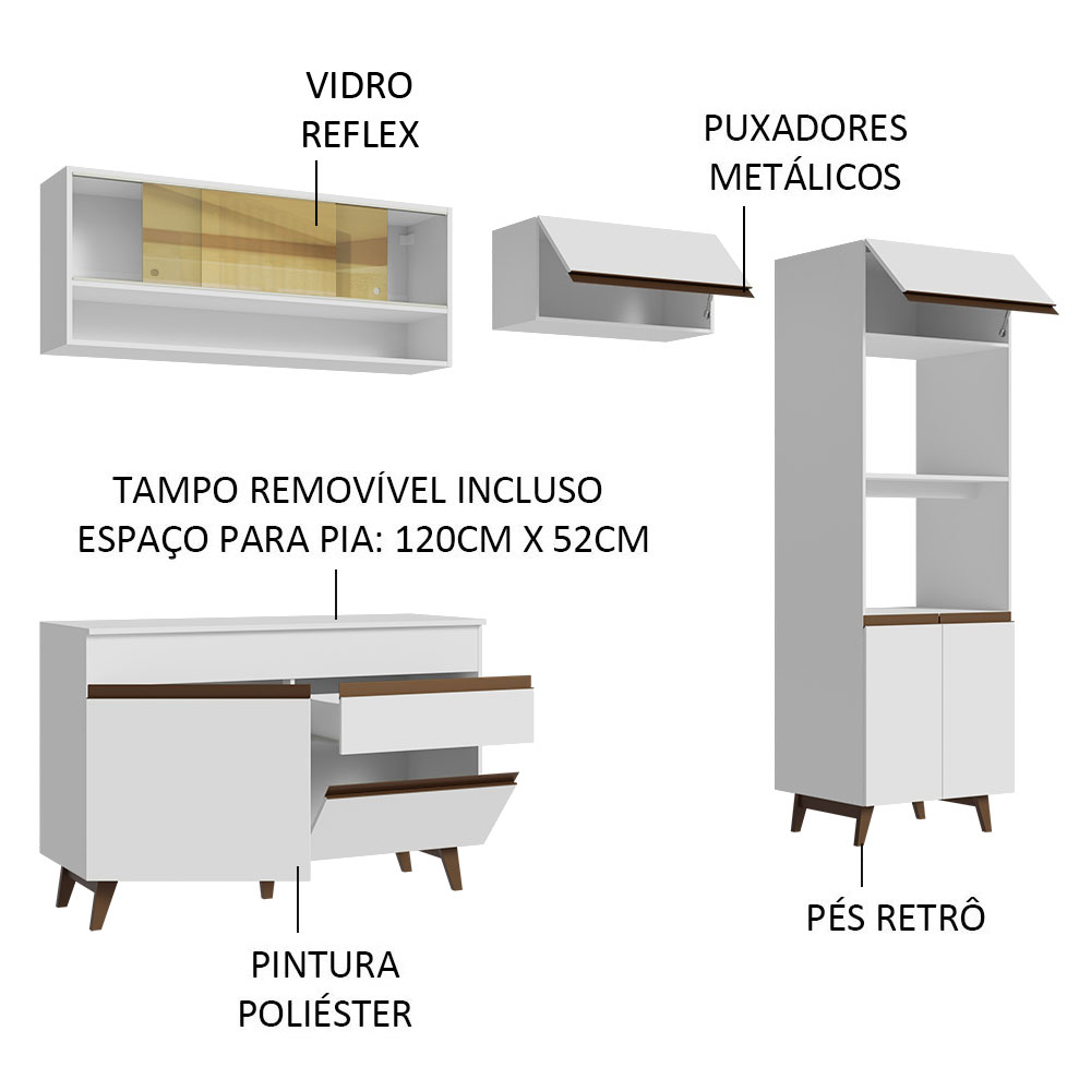 Foto 5 pulgar | Gabinete De Cocina Integral Madesa Completa 260 Cm Reims Blanco 12