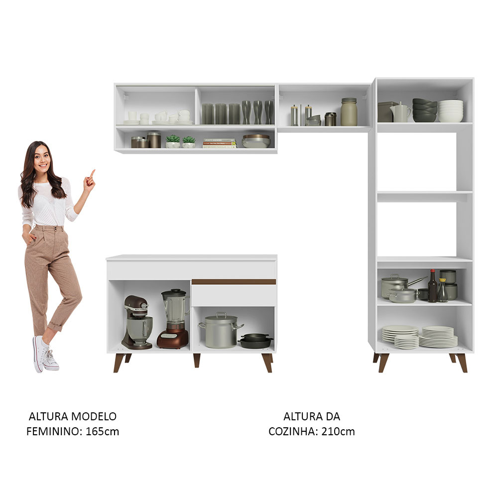 Foto 6 pulgar | Gabinete De Cocina Integral Madesa Completa 260 Cm Reims Blanco 12