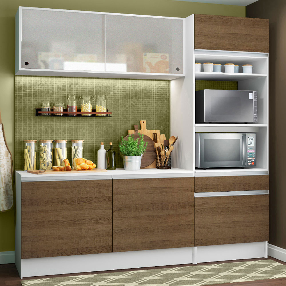 Foto 1 | Gabinete De Cocina Integral Madesa Compacta Con Armario Topazio Pop Rustic/Blanco