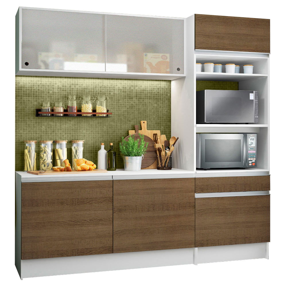 Foto 2 | Gabinete De Cocina Integral Madesa Compacta Con Armario Topazio Pop Rustic/Blanco