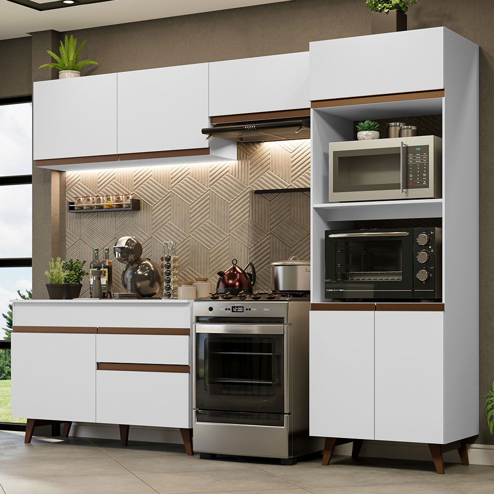 Gabinete de Cocina Completa Integral Madesa Reims Blanco