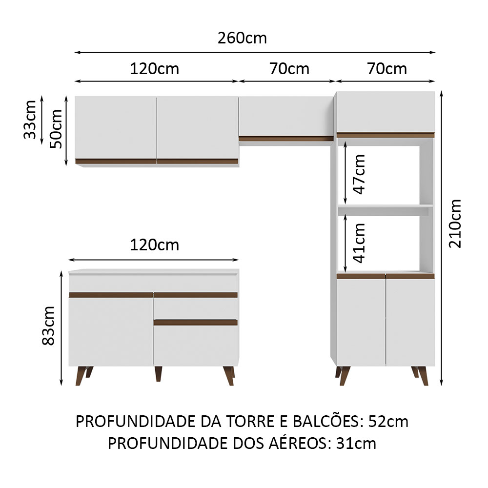 Foto 4 pulgar | Gabinete de Cocina Completa Integral Madesa Reims Blanco