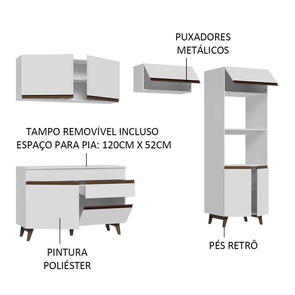 Foto 5 pulgar | Gabinete de Cocina Completa Integral Madesa Reims Blanco