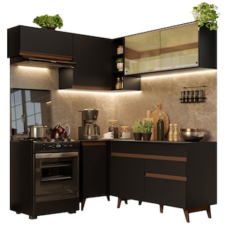 Foto 2 | Gabinete de Cocina Integral Completo Madesa de Esquinero Reims Negro