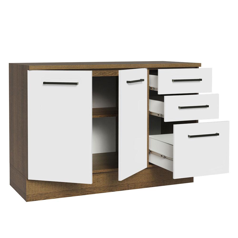 Foto 5 | Gabinete de Fregadero para Cocina Madesa Agata Rustic/Blanco 2 Puertas y 3 Cajones - con Encimera