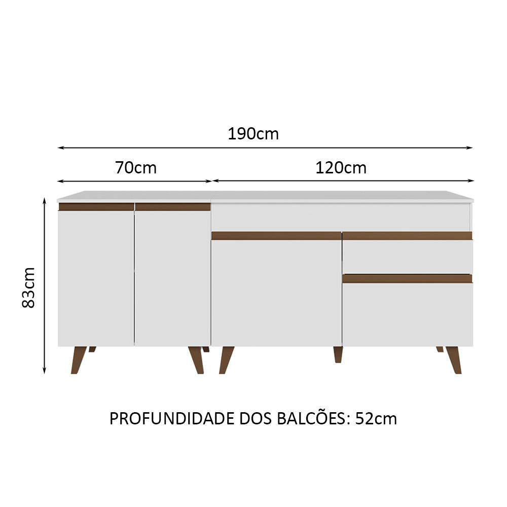 Foto 3 | Kit de 2 Balcones de Cocina Madesa Reims Blanco 4 Puertas 1 Cajón - con Tapa