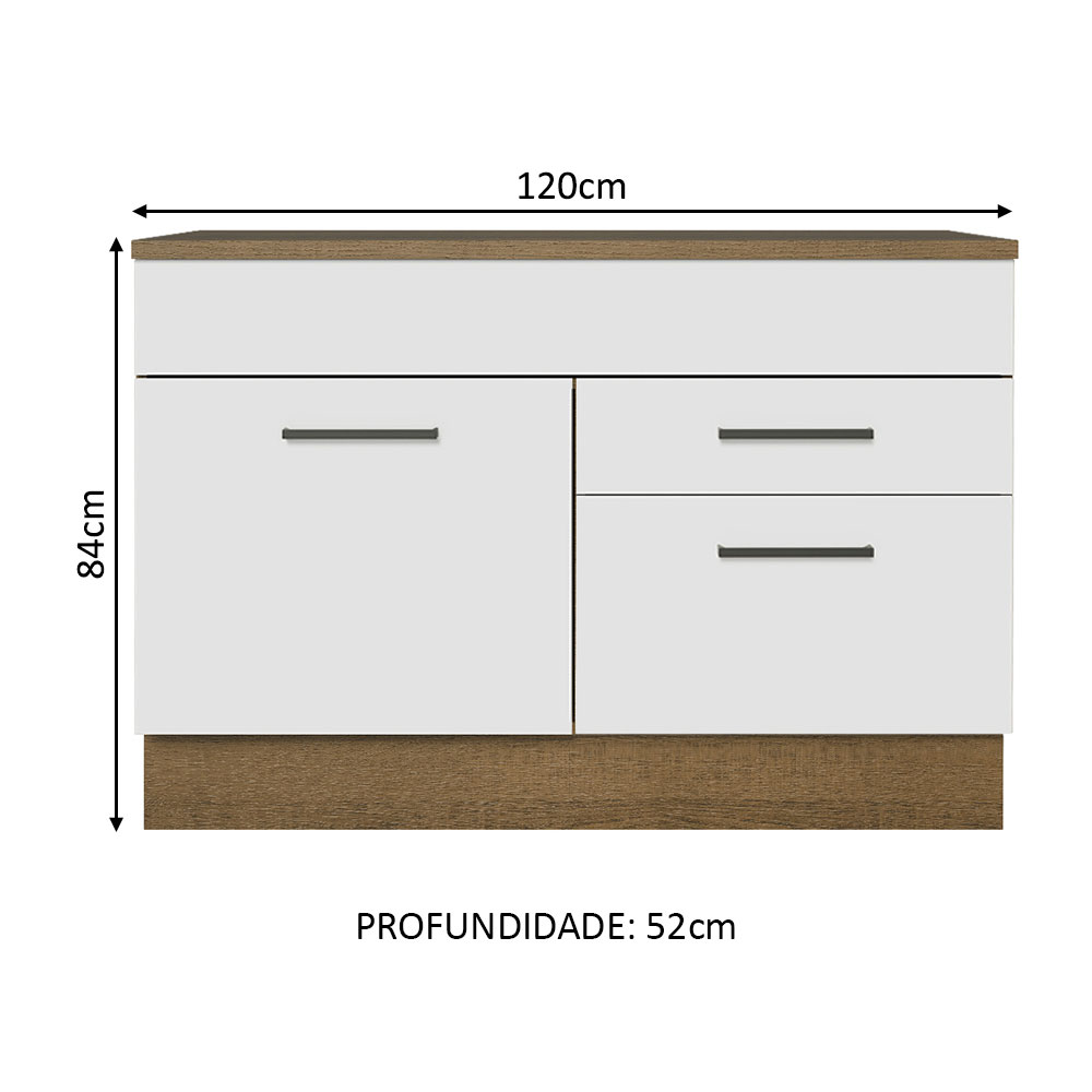 Foto 3 pulgar | Gabinete de Fregadero Cocina 1 Puerta y 2 Cajones Madesa con Encimera Agata Rustic Blanco