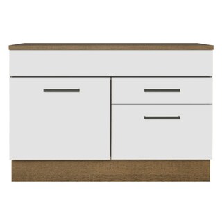 Foto 3 | Gabinete de Fregadero Cocina 1 Puerta y 2 Cajones Madesa con Encimera Agata Rustic Blanco
