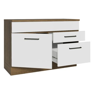 Foto 4 | Gabinete de Fregadero Cocina 1 Puerta y 2 Cajones Madesa con Encimera Agata Rustic Blanco