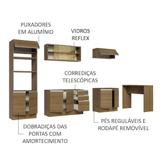 Foto 4 | Gabinete de Cocina Integral Completa Madesa 315 cm Glamy Rústico 01