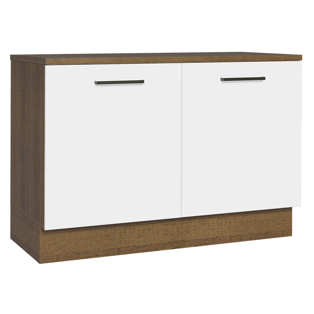 Gabinete de Fregadero Cocina Integral Madesa 2 Puertas con Encimera Agata Rustic Blanco