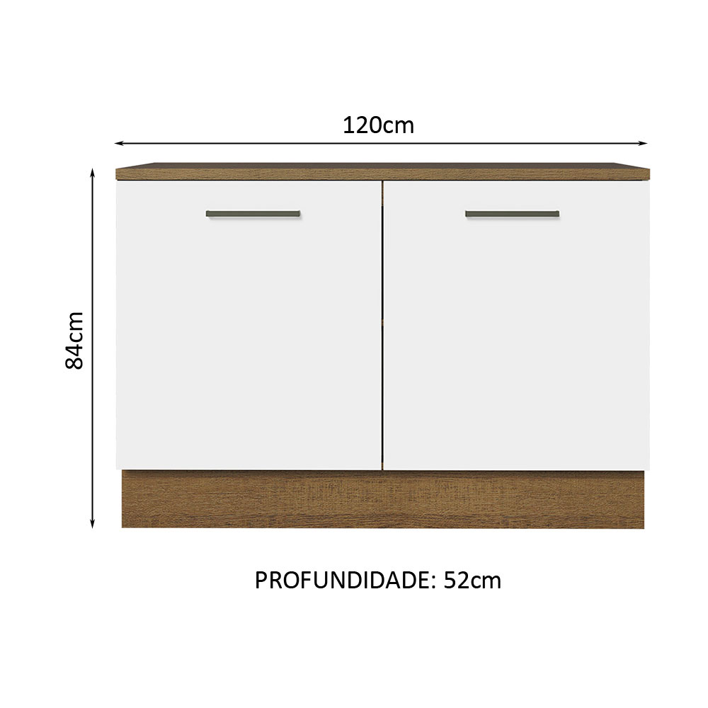 Foto 3 pulgar | Gabinete de Fregadero Cocina Integral Madesa 2 Puertas con Encimera Agata Rustic Blanco