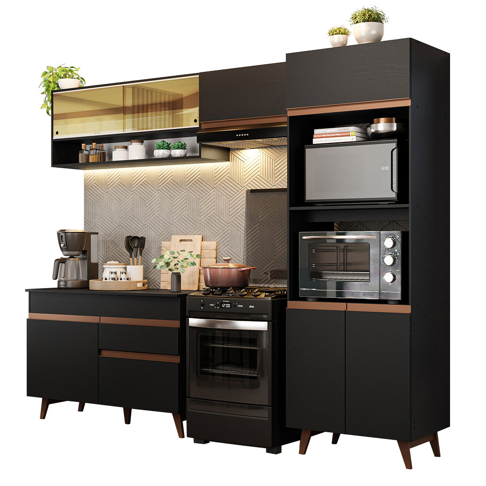 Foto 2 | Gabinete de Cocina Integral Completa Madesa 260 cm Reims Negro 12