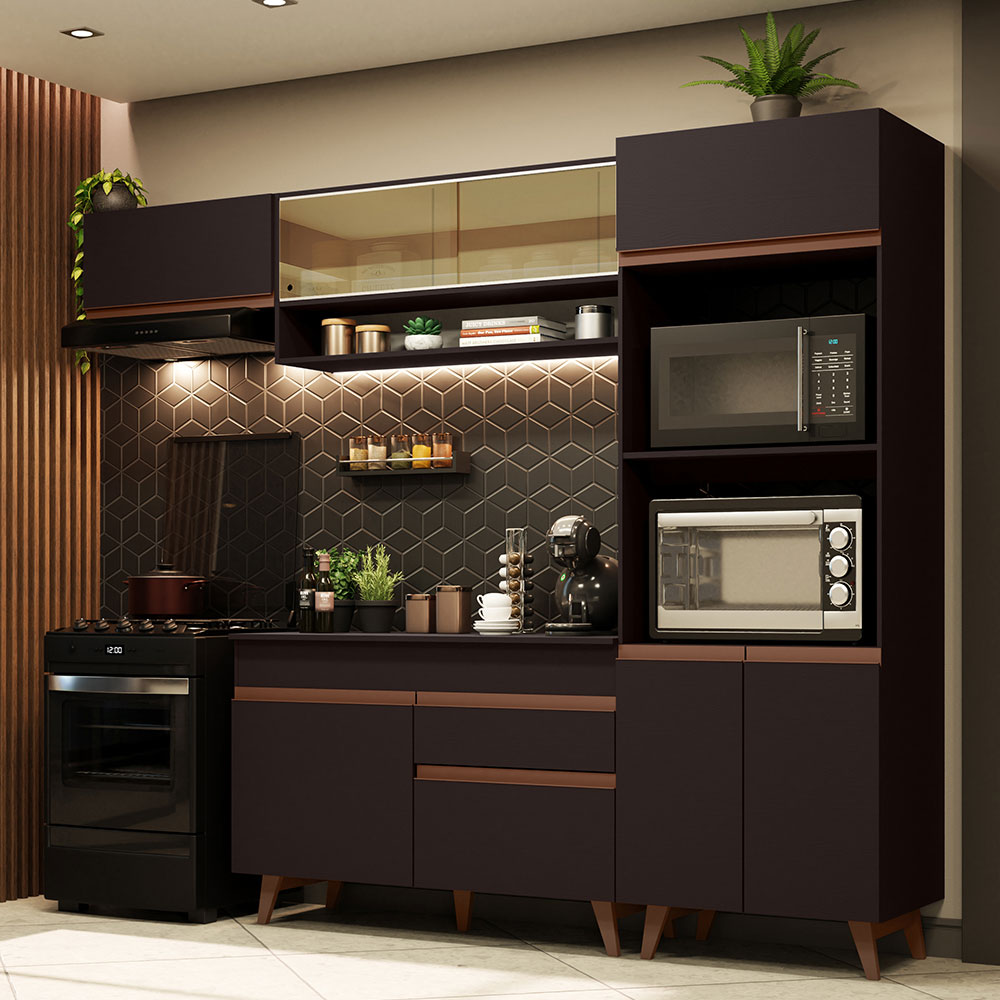 Foto 2 pulgar | Gabinete de Cocina Integral Completa Madesa 260 cm Reims Negro 07
