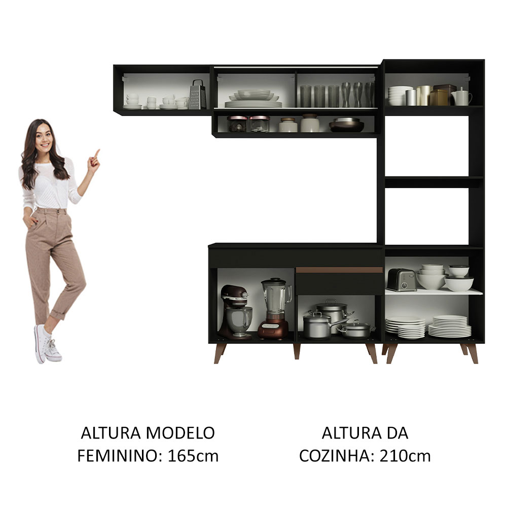Foto 6 pulgar | Gabinete de Cocina Integral Completa Madesa 260 cm Reims Negro 07