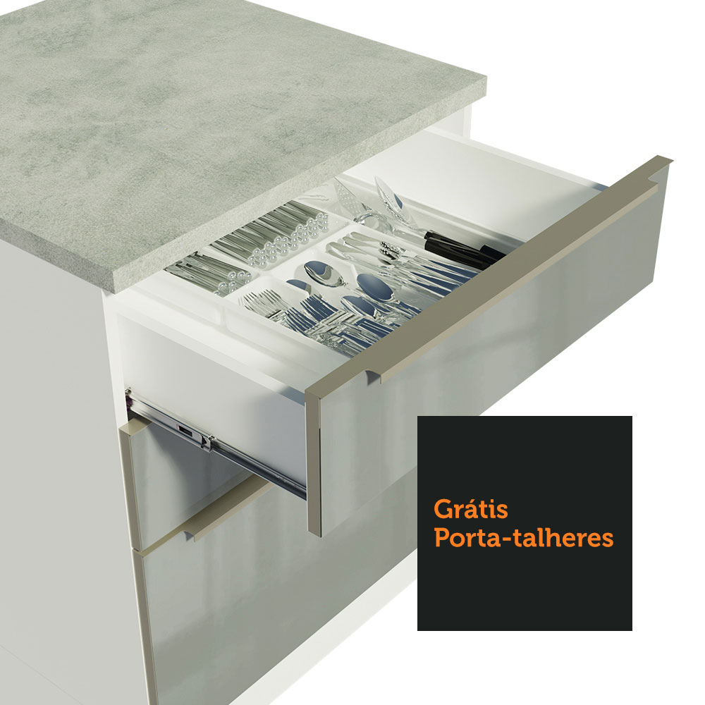 Foto 8 pulgar | Gabinete de Cocina Integral Completa Madesa 260 cm Lux Blanco y Gris 07