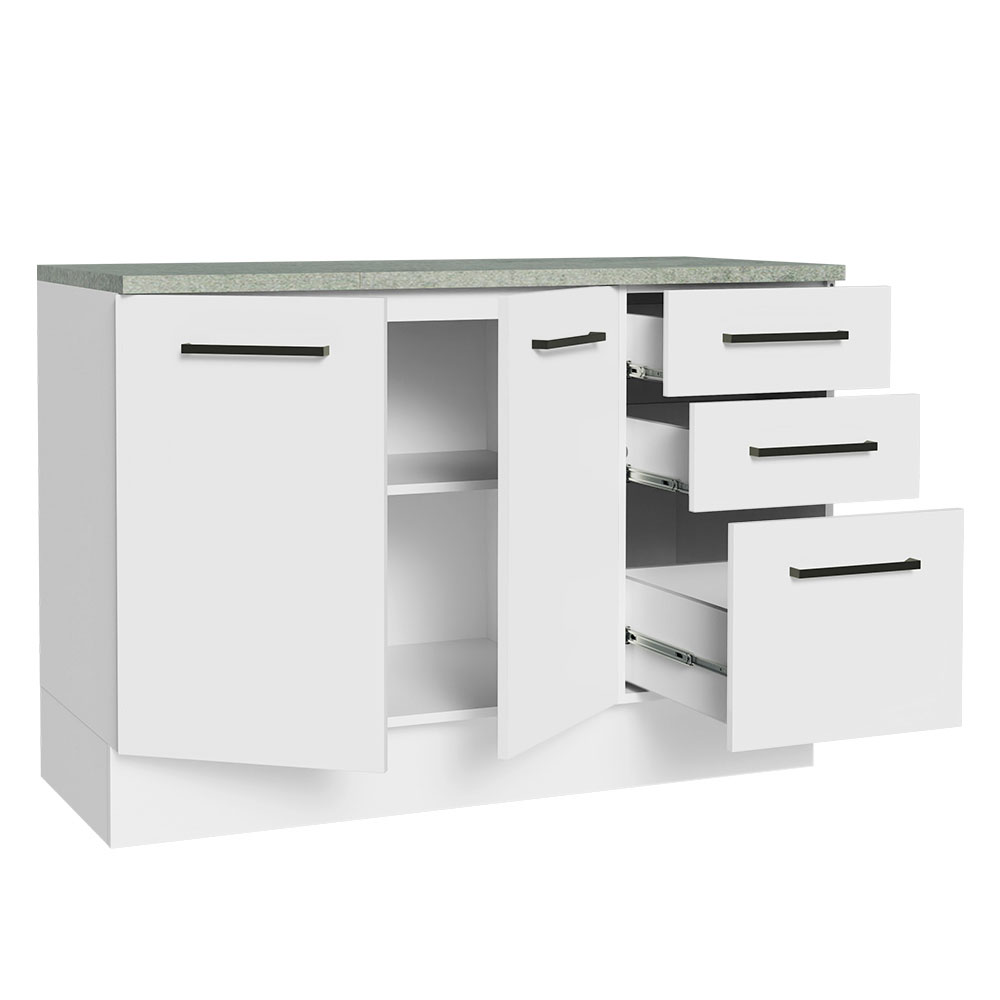 Foto 6 pulgar | Gabinete de Fregadero para Cocina Madesa 2 Puertas y 3 Cajones con Encimera Agata Blanco