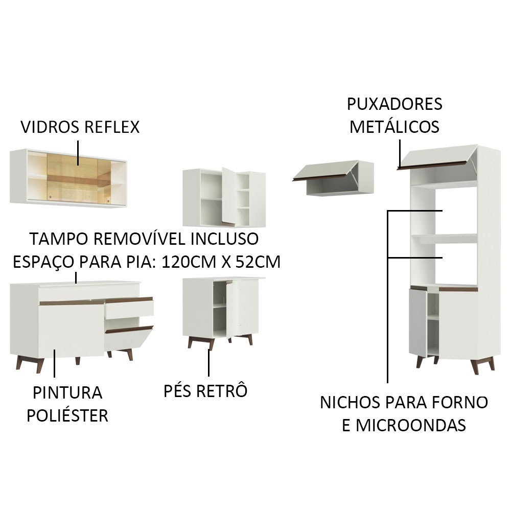 Foto 5 pulgar | Cocina Integral Madesa GCRM40200209 Blanca de 402 Cm
