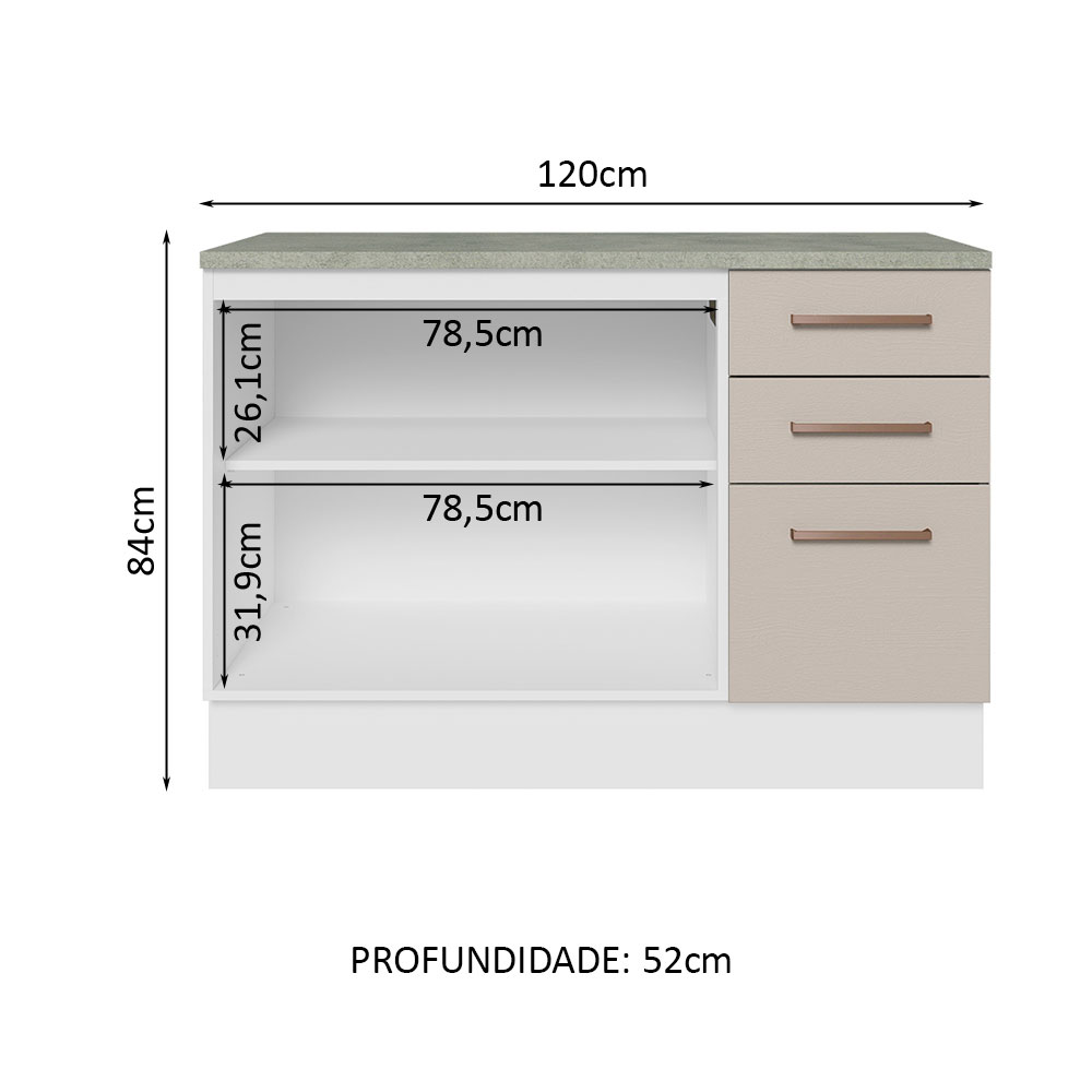 Foto 3 | Gabinete para Fregadero Madesa Beige 2 Puertas