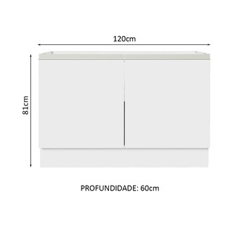 Foto 2 | Gabinete para Fregadero Madesa Blanco 2 Puertas