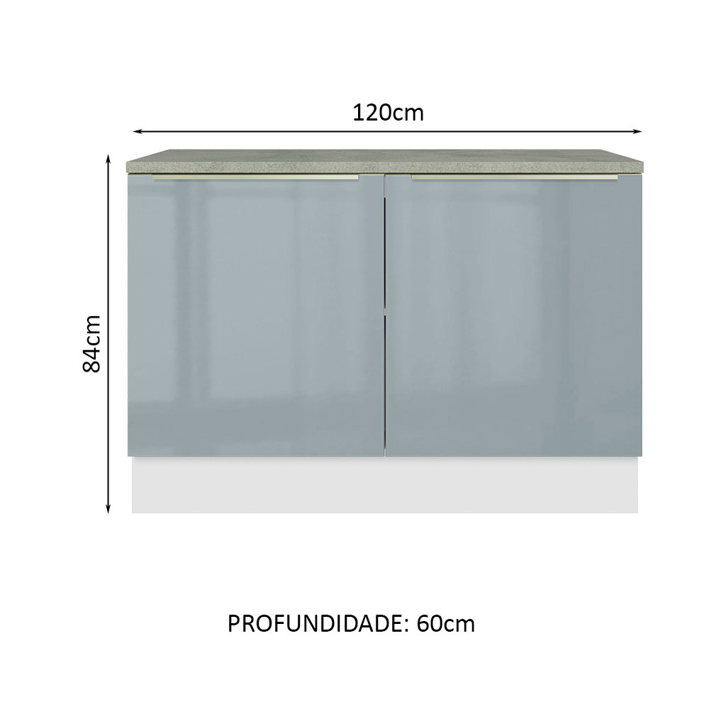 Foto 2 | Gabinete para Fregadero Madesa Gris de 2 Puertas