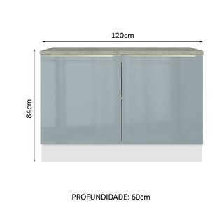 Foto 2 | Gabinete para Fregadero Madesa Gris de 2 Puertas