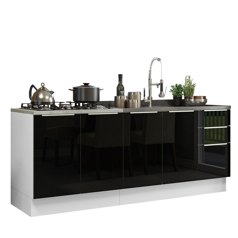 Foto 2 pulgar | Mueble para Cocina Madesa Negro con 3 Puertas