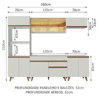 Foto 3 | Cocina Integral Madesa GRRM26000209 Blanca de 260 Cm