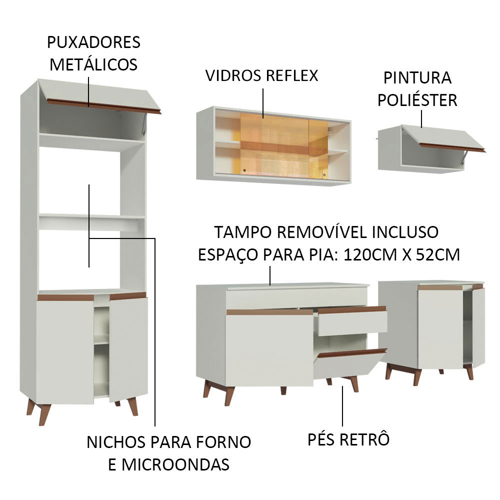 Foto 5 pulgar | Cocina Integral Madesa GRRM26000209 Blanca de 260 Cm