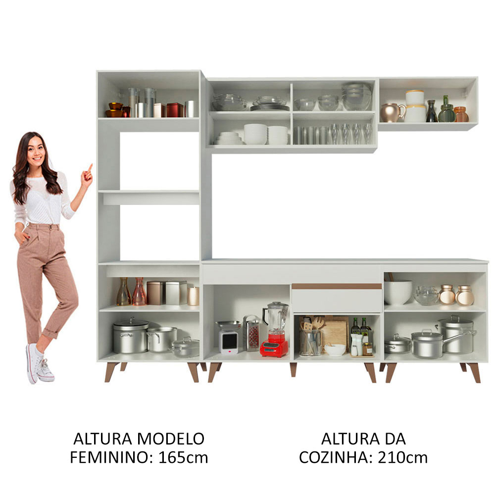 Foto 6 pulgar | Cocina Integral Madesa GRRM26000209 Blanca de 260 Cm