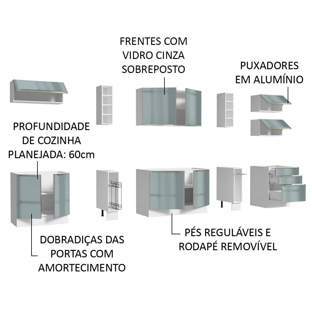 Foto 5 pulgar | Cocina Integral Madesa GRLX3000019R Blanca de 300 Cm